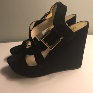 Michael Kors Wedge Sandle Black Suede
